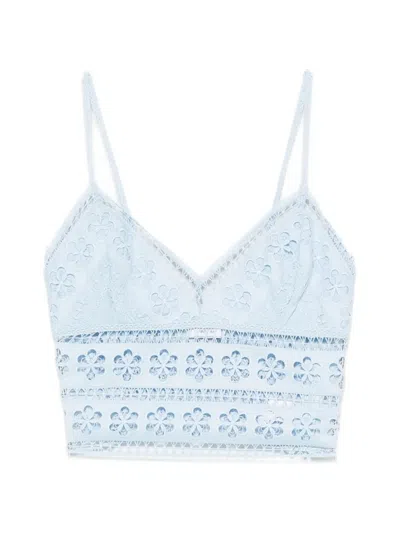 Charo Ruiz Melie Guipure-lace Top In Blue