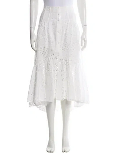 Pre-owned Charo Ruiz Midi Length Skirt In White