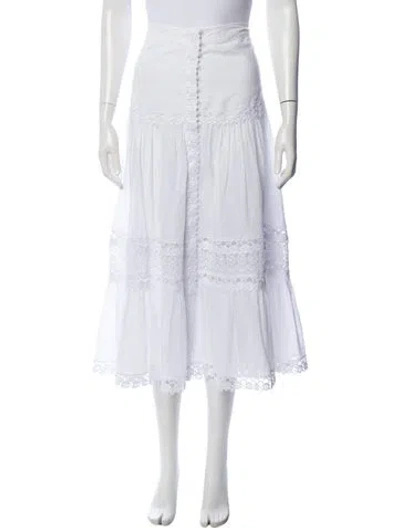 Pre-owned Charo Ruiz Midi Length Skirt In White