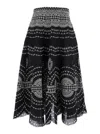 Charo Ruiz Black And White Cotton Skirt In Black