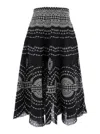 Charo Ruiz Black And White Cotton Skirt In Black