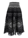 Charo Ruiz Black And White Cotton Skirt In Black