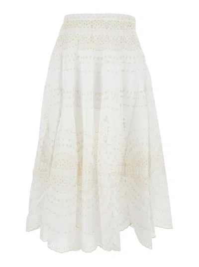 Charo Ruiz Midi Skirt Livvy In White