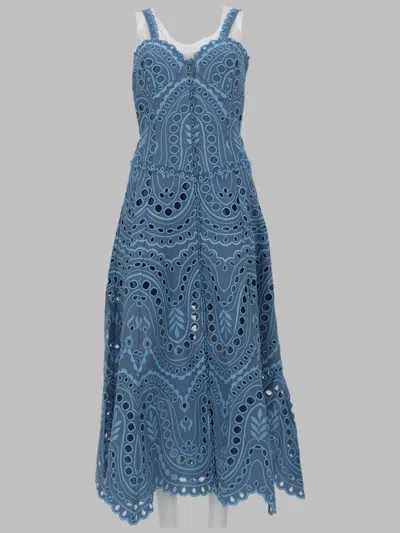 Charo Ruiz Elegant Long Suit Mini Dress In Blue