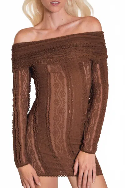 Charo Ruiz Nik Short Dress In Brown Tannis In Multi