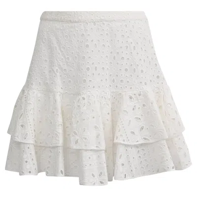 Charo Ruiz Noa Eyelet Mini Skirt In White Cotton