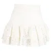Charo Ruiz Noa Eyelet Mini Skirt In White Cotton In White