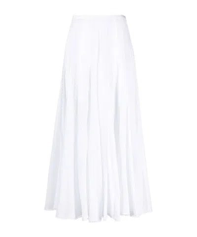 Charo Ruiz Norma Cotton-blend Voile Maxi Skirt In White