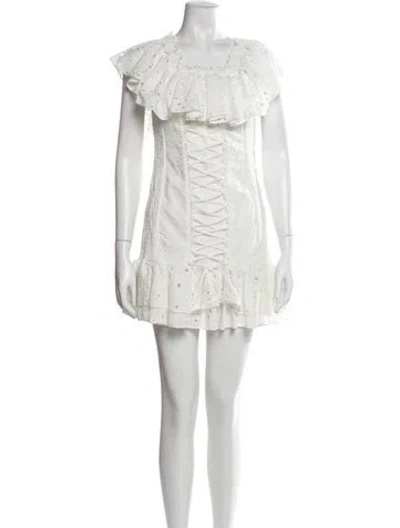 Pre-owned Charo Ruiz Off-the-shoulder Mini Dress In Neutral
