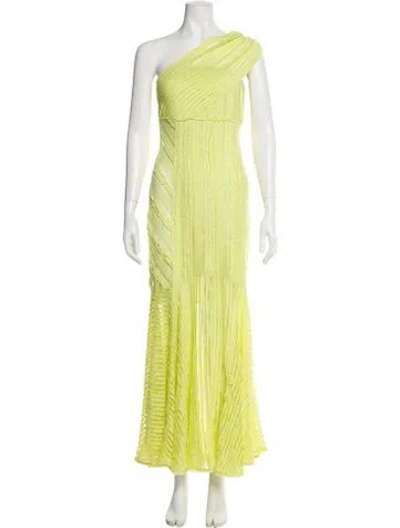 Pre-owned Charo Ruiz One-shoulder Long Dress W/ Tags In Yellow