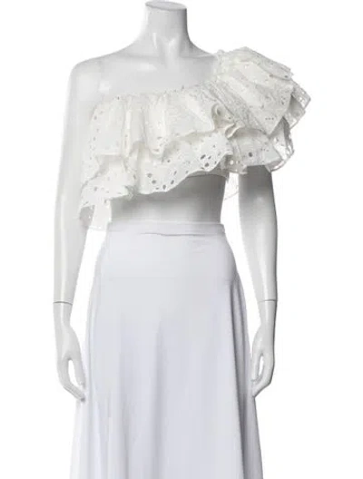Pre-owned Charo Ruiz One-shoulder Sleeveless Crop Top In Neutral