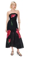 Charo Ruiz Opal Long Dress Black Blossom In Black Blossom