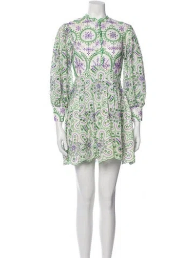 Pre-owned Charo Ruiz Paisley Print Mini Dress In Green