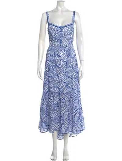 Pre-owned Charo Ruiz Patterned Midi Length Dress In Blue/white