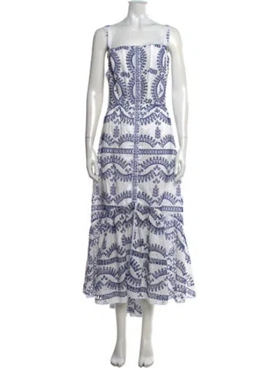 Pre-owned Charo Ruiz Patterned Midi Length Dress In White