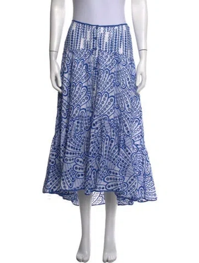 Pre-owned Charo Ruiz Patterned Midi Length Skirt W/ Tags In Blue