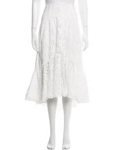 Pre-owned Charo Ruiz Patterned Midi Length Skirt In White