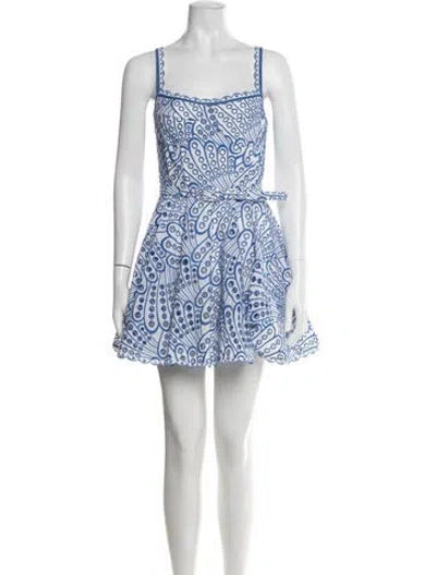 Pre-owned Charo Ruiz Patterned Mini Dress In Blue