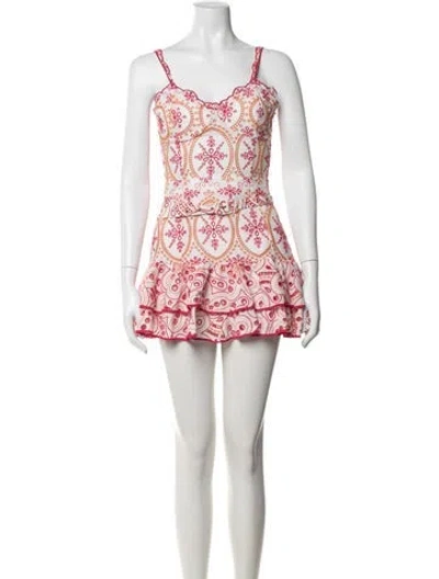 Pre-owned Charo Ruiz Patterned Mini Dress In Pink
