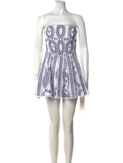Pre-owned Charo Ruiz Patterned Mini Dress In White