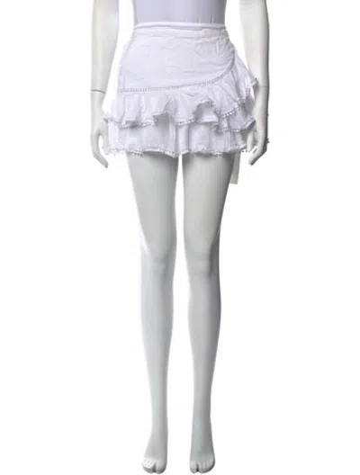 Pre-owned Charo Ruiz Patterned Mini Skirt In White