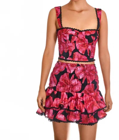 Charo Ruiz Pinel Short Mini Skirt In Black Blossom