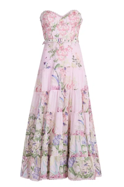 Charo Ruiz Pink Botanic Long Dress Danny