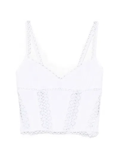 Charo Ruiz Poppy Guipure-lace Corset Top In White