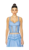 Charo Ruiz Gardenia Mini Dress In Blue Washed