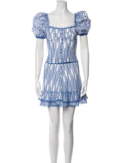 Pre-owned Charo Ruiz Printed Embroidered Accent Skirt Set W/ Tags In White