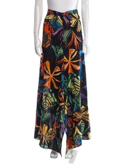 Pre-owned Charo Ruiz Printed Long Skirt In Black