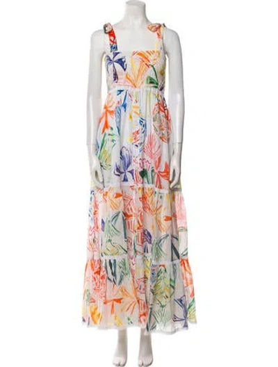 Pre-owned Charo Ruiz Printed Long Skirt In White