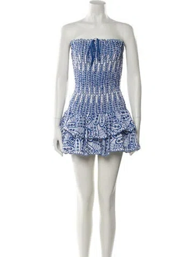 Pre-owned Charo Ruiz Printed Mini Dress In Blue
