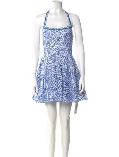 Pre-owned Charo Ruiz Printed Mini Dress In Blue