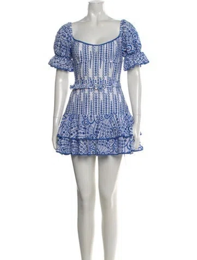 Pre-owned Charo Ruiz Printed Mini Dress In Blue