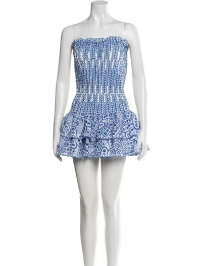 Pre-owned Charo Ruiz Printed Mini Dress In Blue