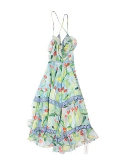 Pre-owned Charo Ruiz Printed Mini Dress In Blue