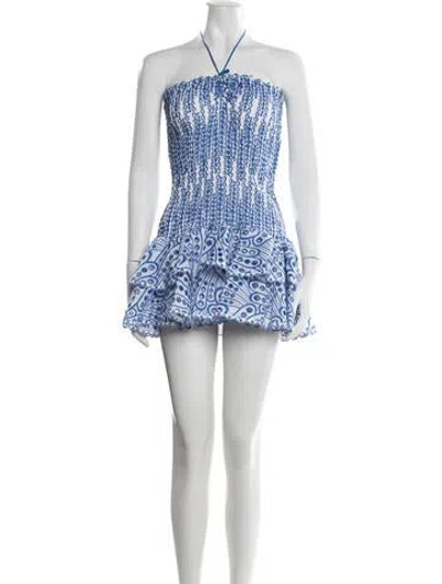 Pre-owned Charo Ruiz Printed Mini Dress In Blue