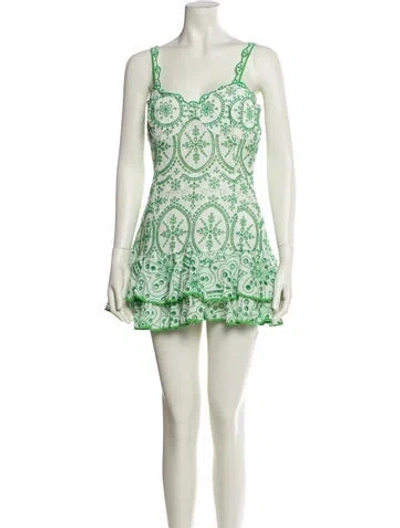 Pre-owned Charo Ruiz Printed Mini Dress In Green