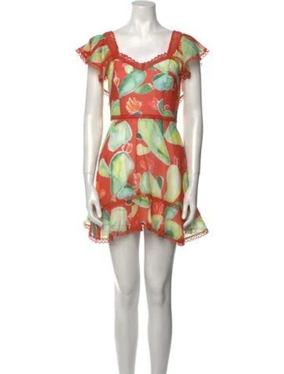 Pre-owned Charo Ruiz Printed Mini Dress In Neutral
