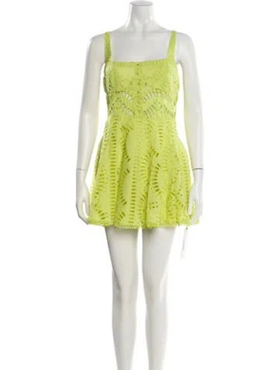 Pre-owned Charo Ruiz Printed Mini Dress W/ Tags In Green