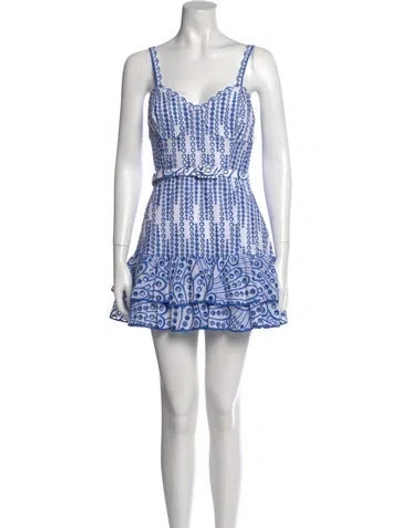 Pre-owned Charo Ruiz Printed Mini Dress W/ Tags In White