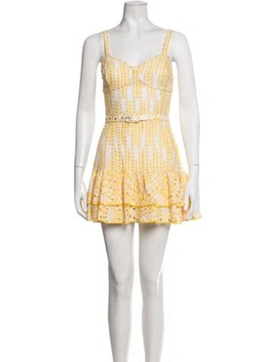 Pre-owned Charo Ruiz Printed Mini Dress W/ Tags In Yellow