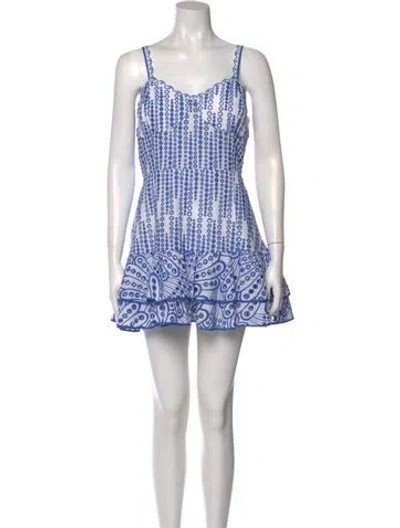 Pre-owned Charo Ruiz Printed Mini Dress In White
