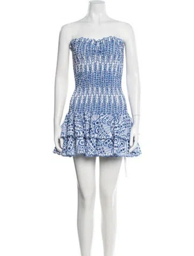 Pre-owned Charo Ruiz Printed Mini Dress In White