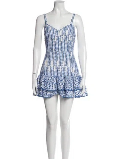 Pre-owned Charo Ruiz Printed Mini Dress In White