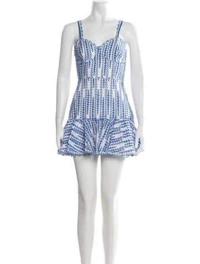Pre-owned Charo Ruiz Printed Mini Dress In White