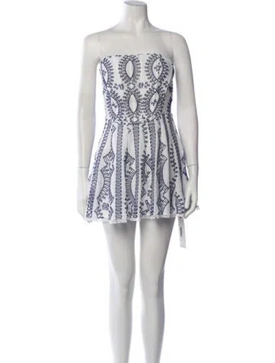 Pre-owned Charo Ruiz Printed Mini Dress In White