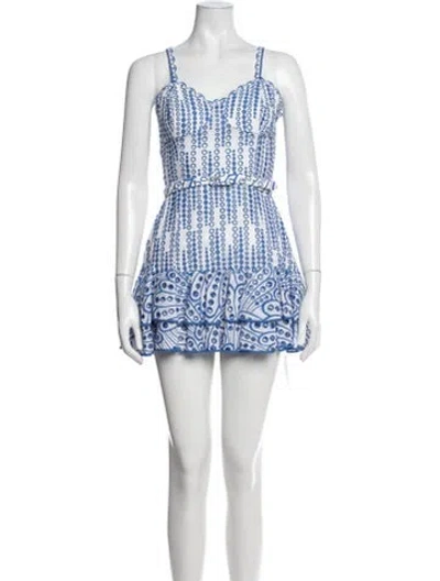 Pre-owned Charo Ruiz Printed Mini Dress In White