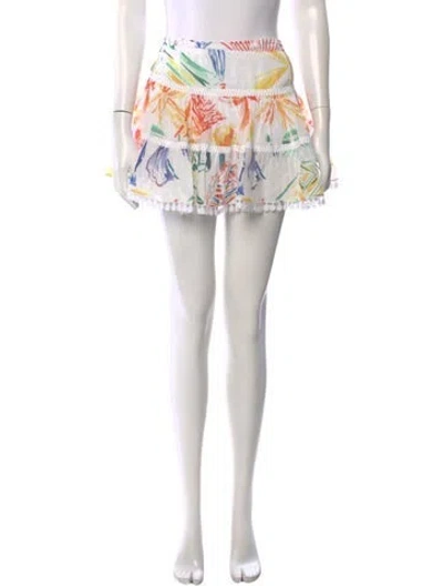 Pre-owned Charo Ruiz Printed Mini Skirt In White